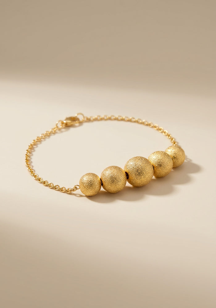 Gold Frosted Bead Slider Bracelet