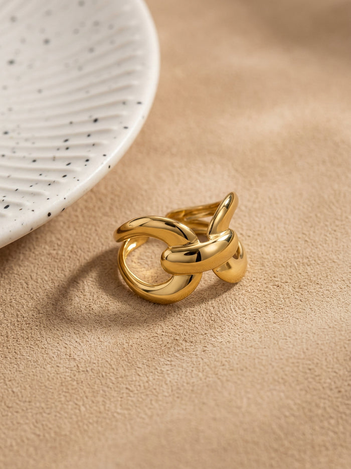 Chunky Knot Gold Statement Ring