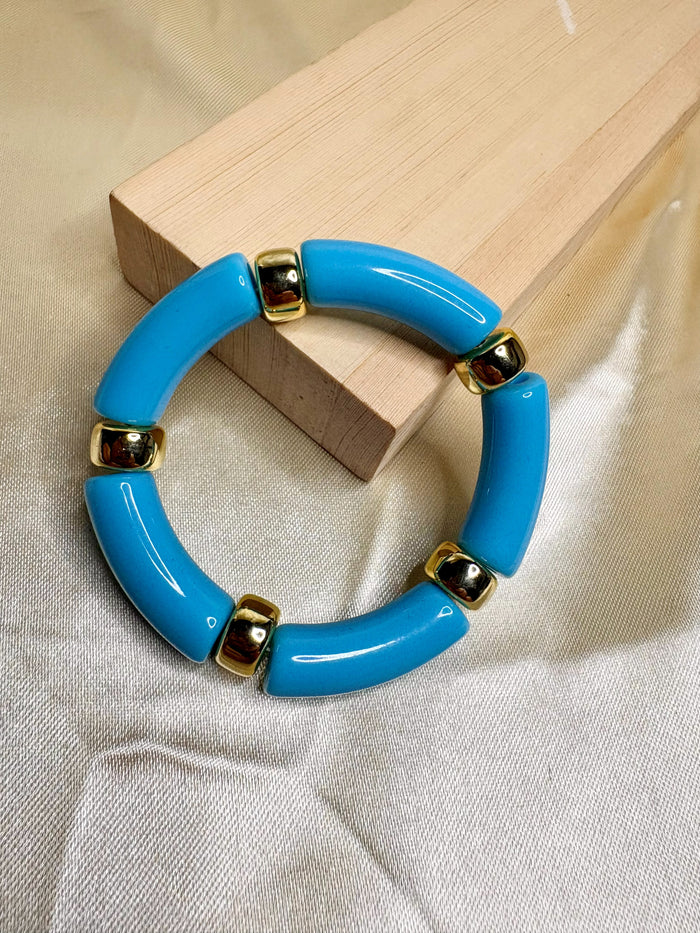 Turquoise Resin Tube Bracelet