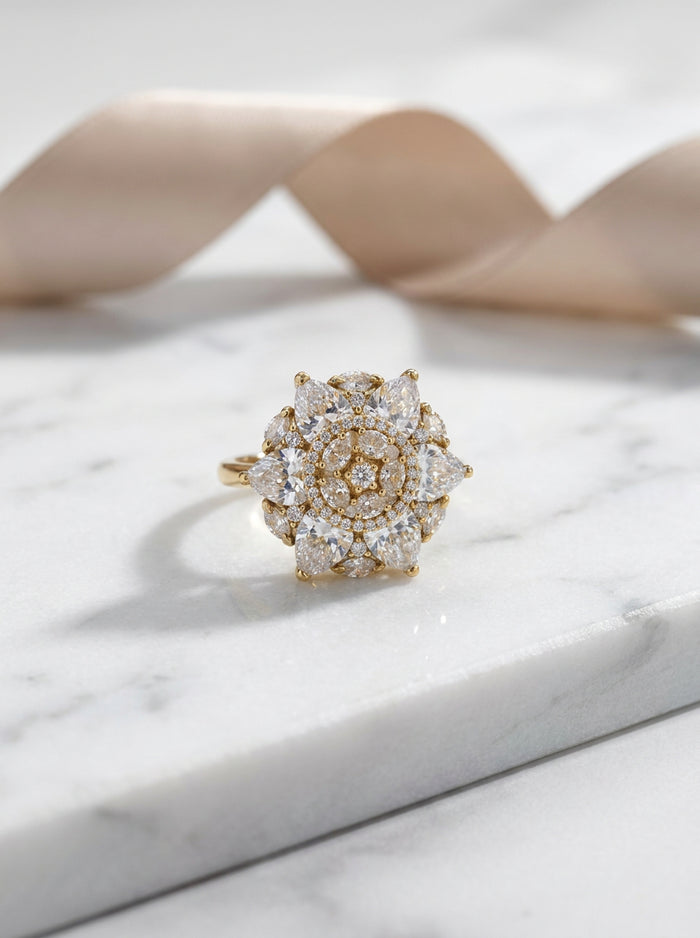 Sunburst Crystal Ring