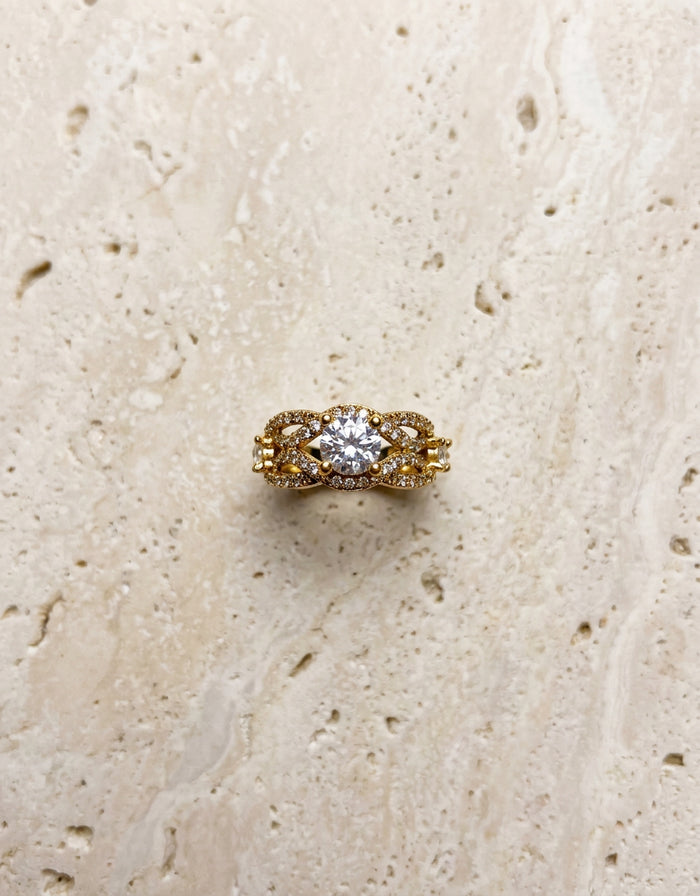 Solitaire Halo Cocktail Ring