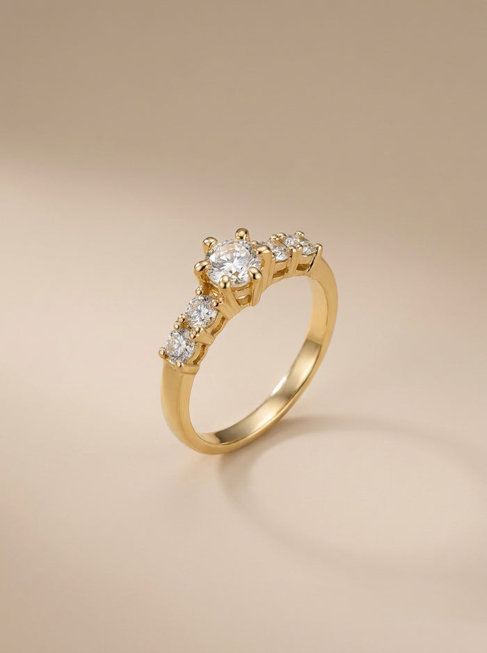 Gold Crown Five-Stone Ring