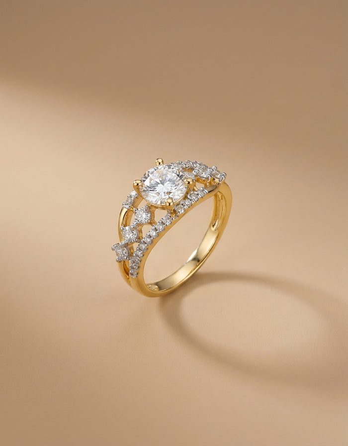 Triple-Band Solitaire Cocktail Ring