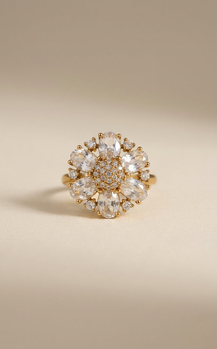 Daisy Cluster Cocktail Ring