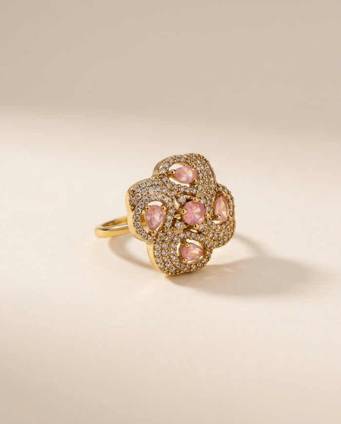 Blush Round Stone Cocktail Ring