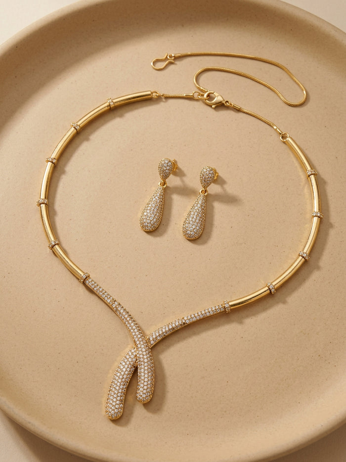 Riwaayat Gold Choker Necklace Set