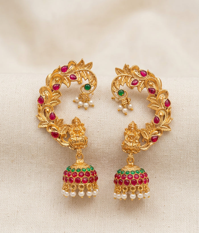 Traditional Lakshmi Jhumka Ear Cuff Earrings