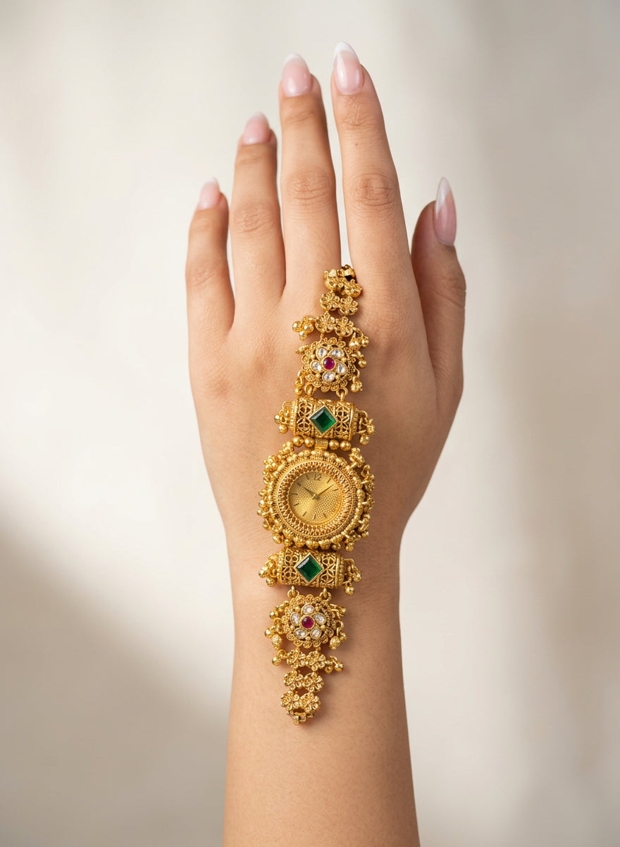 Velora Heritage Watch for Women – Stylish Gold Watch - on model